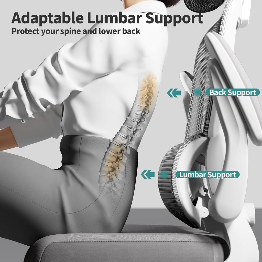 Office Chair Ergonomic Desk Chair, 330 lbs Home Mesh Desk Chair with Wheels, Comfortable Gaming Chair, High Back Office Chair wourant