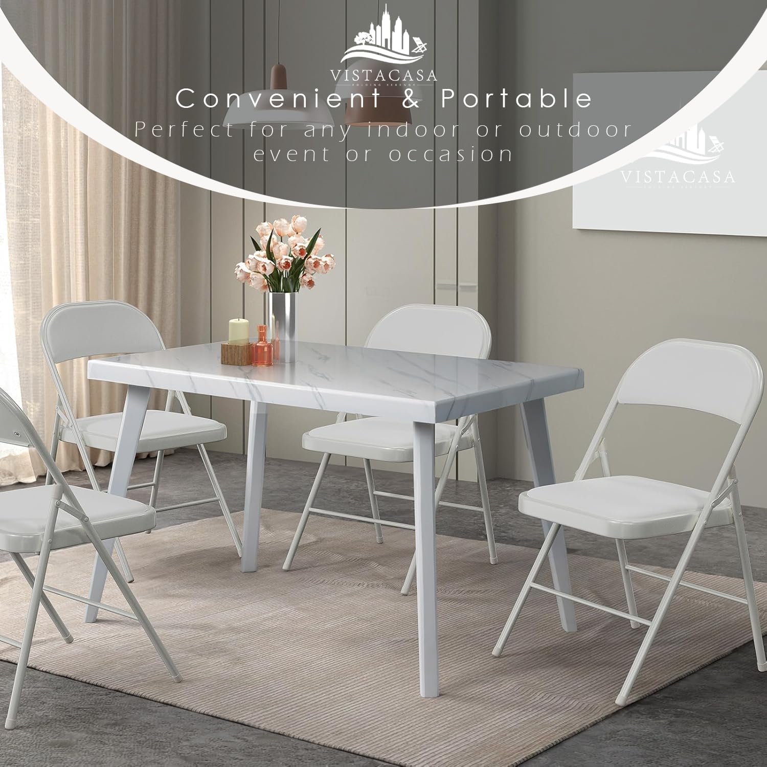 6 Pack Black Folding Chairs with Leather Chairs for Indoor and Outdoor Events Office Wedding Party Upholstered Chairs wourant