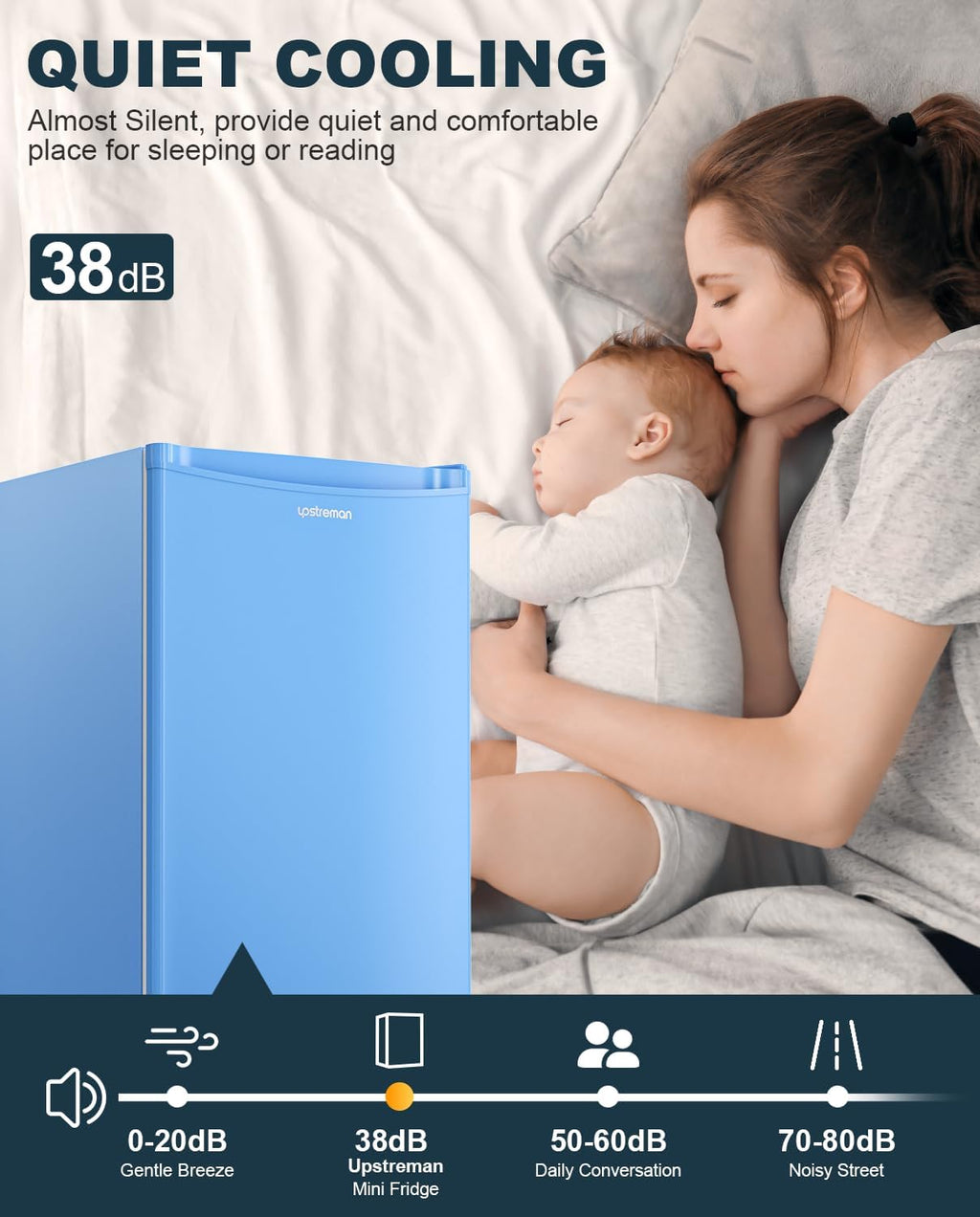 Upstreman 3.2 Cu.Ft Mini Fridge with Freezer, Single Door Mini Fridge, Dorm Fridge, Adjustable Thermostat, Mini Refrigerator for Bedroom, Office, Dorm, Black-BR321 wourant