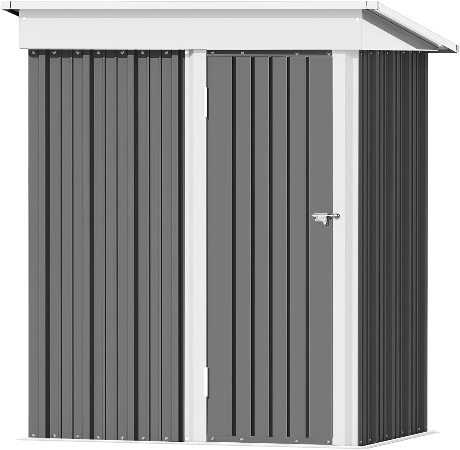 Devoko Outdoor Storage Shed 5 x 3 FT Lockable Metal Garden Shed Steel Anti-Corrosion Storage House with Single Lockable Door for Backyard Outdoor Patio wourant