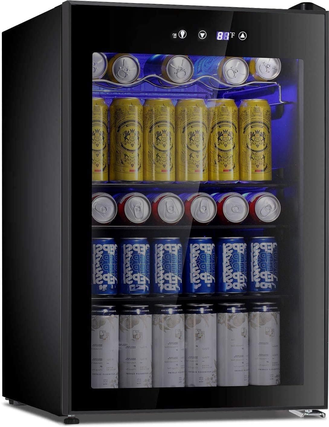 Antarctic Star Beverage Refrigerator Cooler 68 Can, Mini Fridge with Glass Door for Beer Drinks Wine,Freestanding Small Fridge with Electronic Temperature Control for Home and Bar,1.7 cu.ft wourant