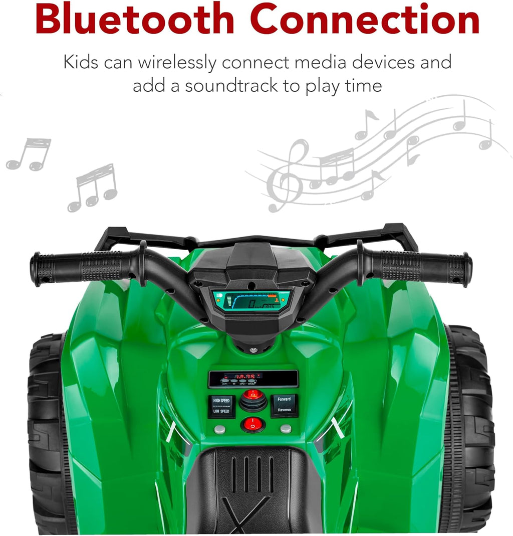Best Choice Products 12V Kids Ride-On Electric ATV, 4-Wheeler Quad Car Toy w/Bluetooth Audio, 2.4mph Max Speed, Treaded Tires, LED Headlights, Radio wourant