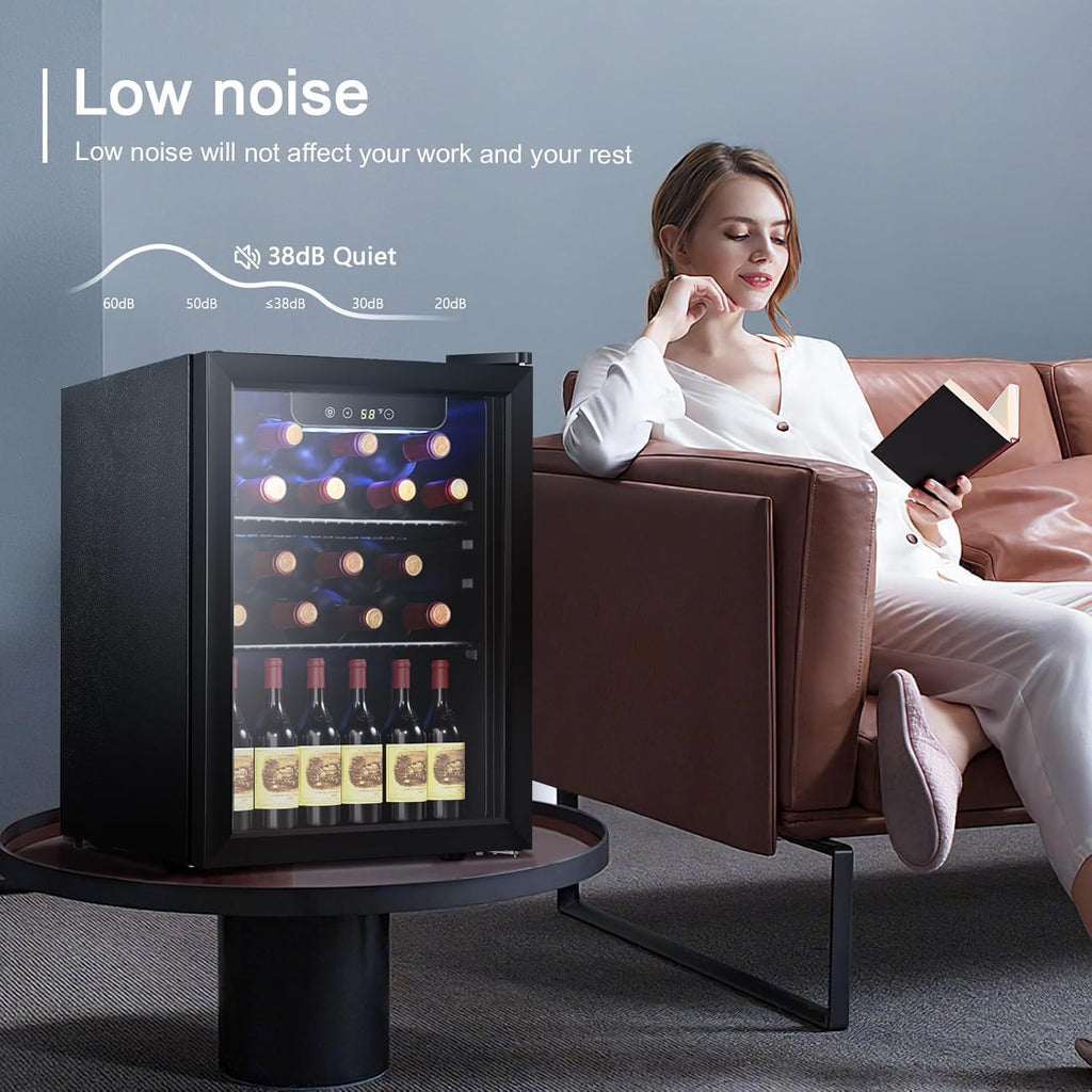 Antarctic Star 26 Bottle 130 Can Wine Cooler Cabinet Beverage Refrigerator Mini Wine Cellar wourant