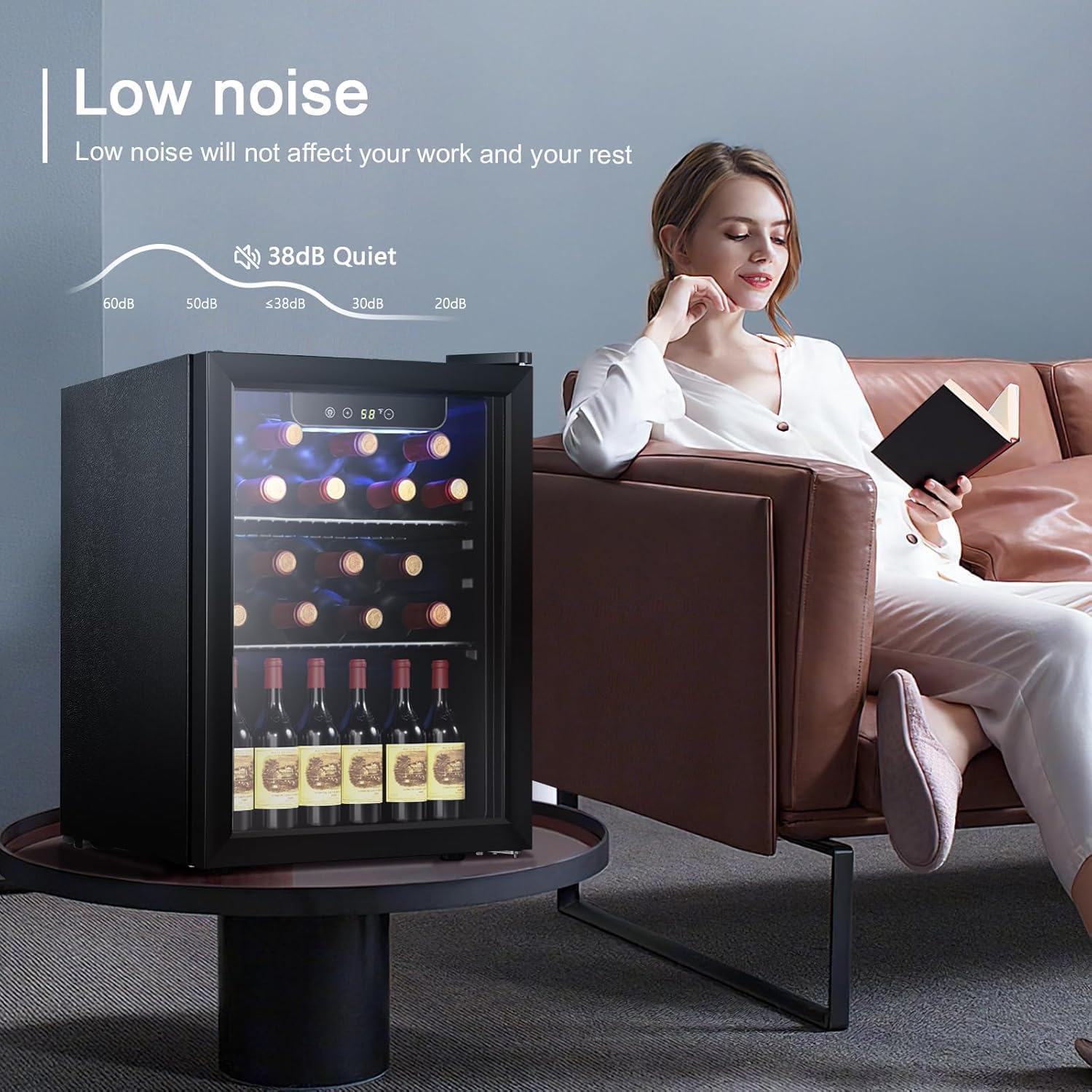 Antarctic Star 26 Bottle 130 Can Wine Cooler Cabinet Beverage Refrigerator Mini Wine Cellar wourant
