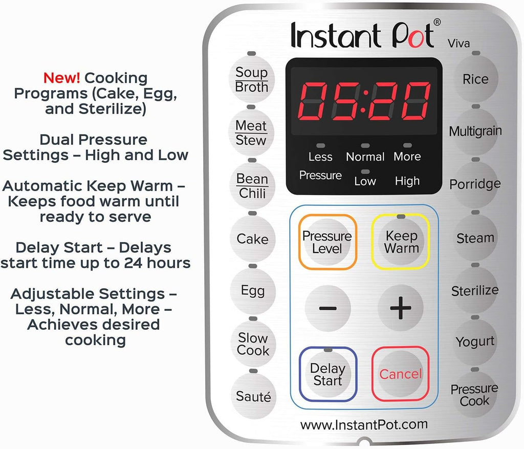 9-in-1 Multicooker, Pressure Cooker, Slow Cook, Rice Maker, Steamer, Sauté, Yogurt, Warmer & Sterilizer, Includes App With Over 800 Recipes, Stainless Steel, 6 Quarts wourant
