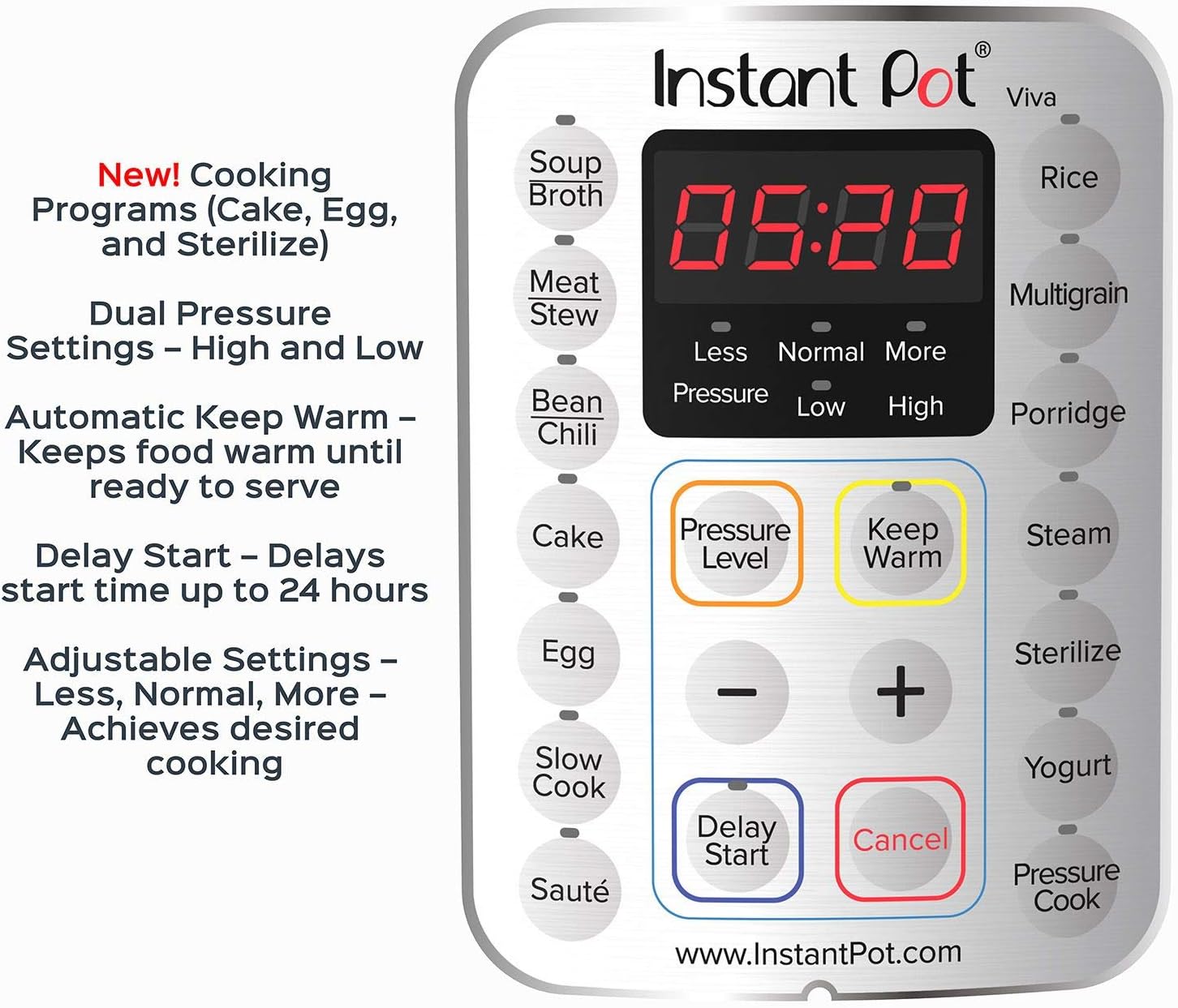 9-in-1 Multicooker, Pressure Cooker, Slow Cook, Rice Maker, Steamer, Sauté, Yogurt, Warmer & Sterilizer, Includes App With Over 800 Recipes, Stainless Steel, 6 Quarts wourant