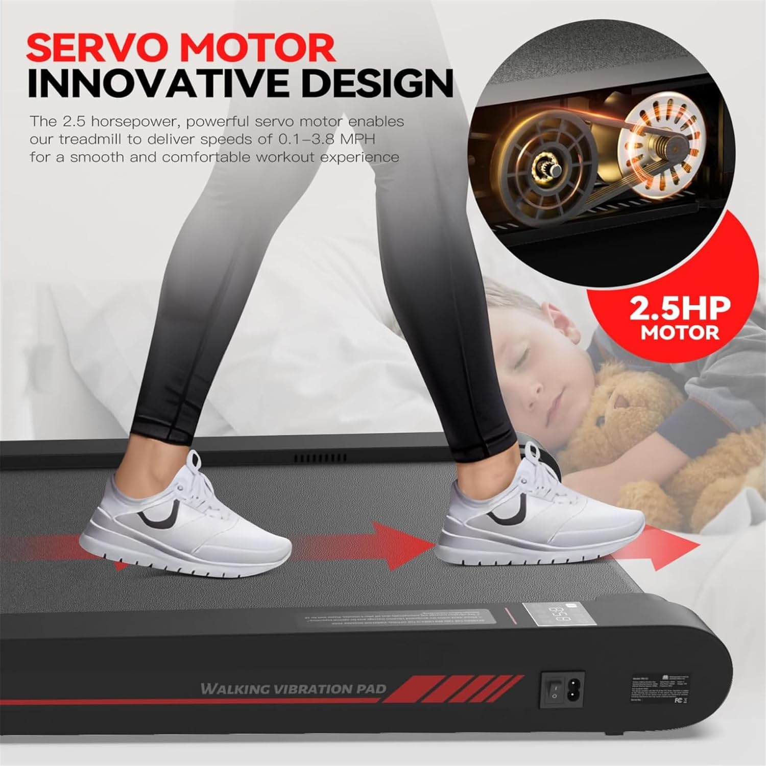 Sperax Walking Vibration Pad with APP, 3 in 1 Under Desk Treadmill, 2.5HP Low Noise Walking Treadmill Pad with Remote Control,Portable Treadmills for Home Office wourant
