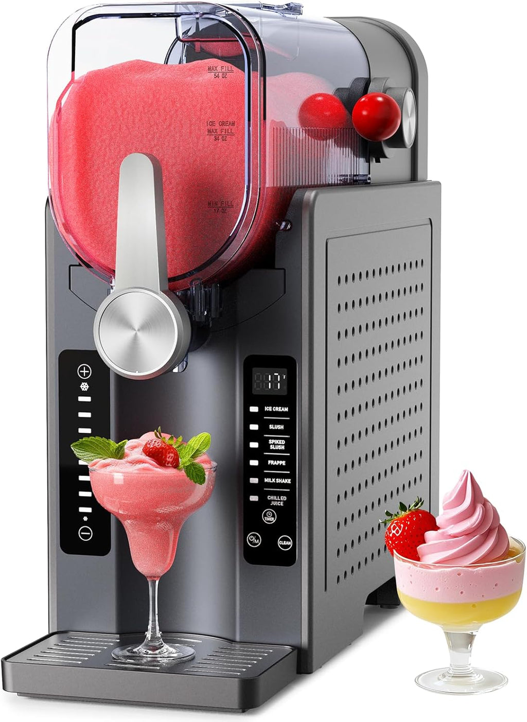 Slushie Machine - Professional Frozen Drink Maker No Ice Needed- Slushy Machine for Home with LED Display - One-Touch Reservation & 6 Pre-set Programs for Frozen Margaritas, Frappés & Ice Cream wourant