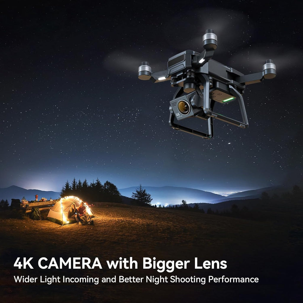 Adult-specific camera drone with 4K UHD aerial photography, 3-axis gimbal, 10,000-foot control, 3 batteries for 75 minutes of flight time, and GPS tracking wourant