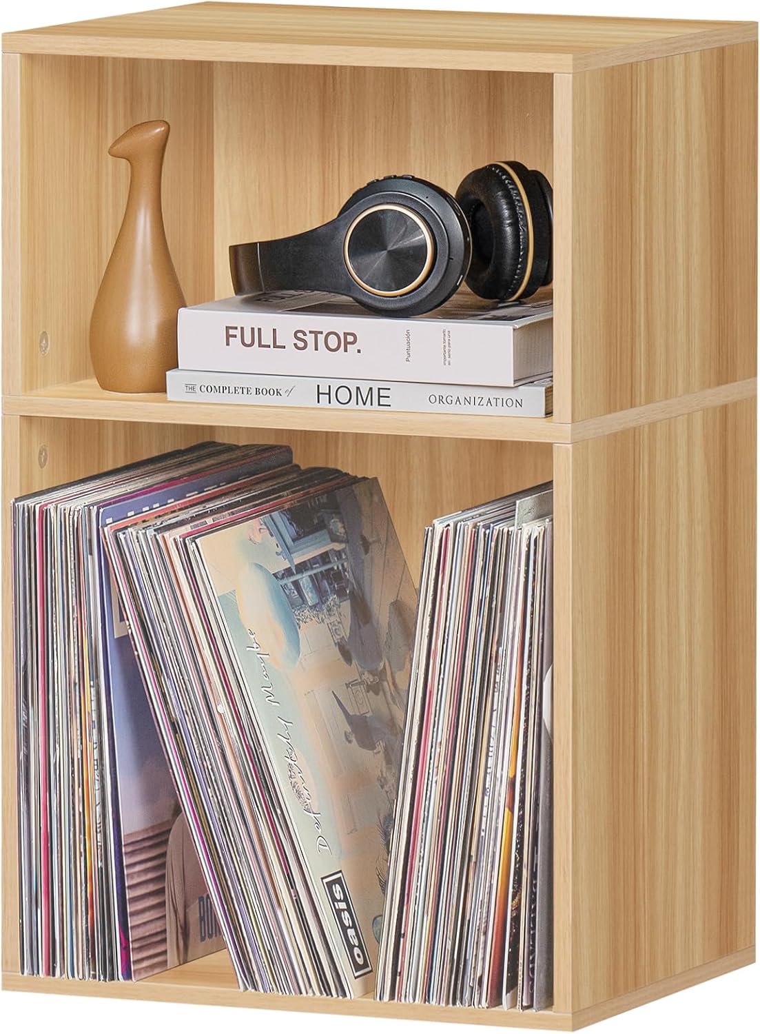 LEYAOYAO Wooden 7 Cube Book Shelf Natural Bookshelf Legs Modern Open Storage Organizer wourant