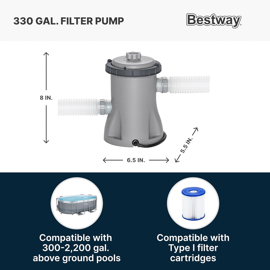 Power Steel 14' x 8'2" x 39.5" Oval Above Ground Pool Set | Includes 530gal Filter Pump, Ladder, ChemConnect Dispener wourant