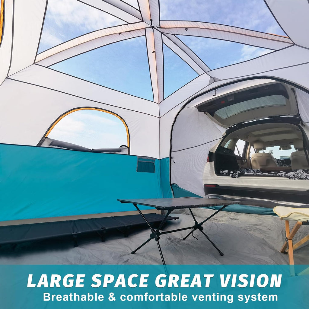 SUV Tent for Camping, 6-Person SUV Tailgate Tent - Easy Set Up with Rainfly, 10'x9'x78in(H) wourant