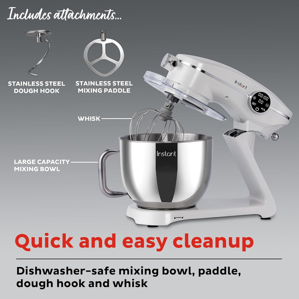 Instant Pot Instant Stand Mixer Pro 600W 10-Speed Electric Mixer with Digital Interface,7.4-Qt Stainless Steel Bowl,Dishwasher Safe Whisk,Dough Hook and Mixing Paddle wourant