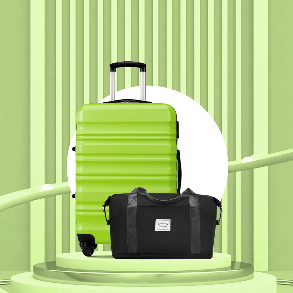 LONG VACATION 6 Piece Luggage Set Carry on Suitcase with ABS+PC hardshell, Spinner Wheels & YKK Zipper TSA Lock wourant