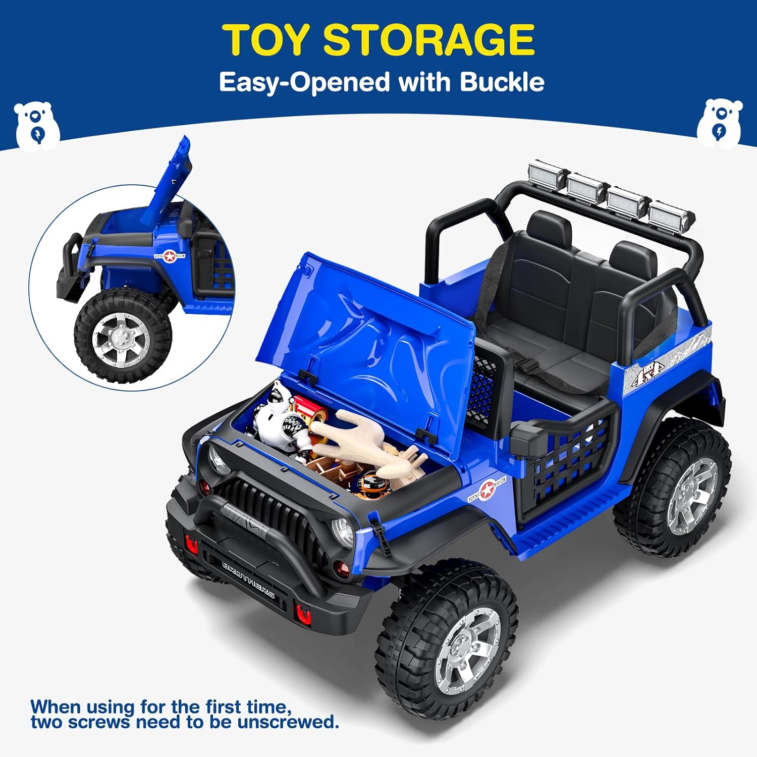 L8 Ride On Car, 2 Seater, 12V Kids Electric Car w/Remote Control, 4-Wheel Suspension, Bluetooth Speaker, Multi Music Modes, 3 Speeds, LED Lights, Xmas & Birthday Gift Ideas for Kids Ages 3+ wourant