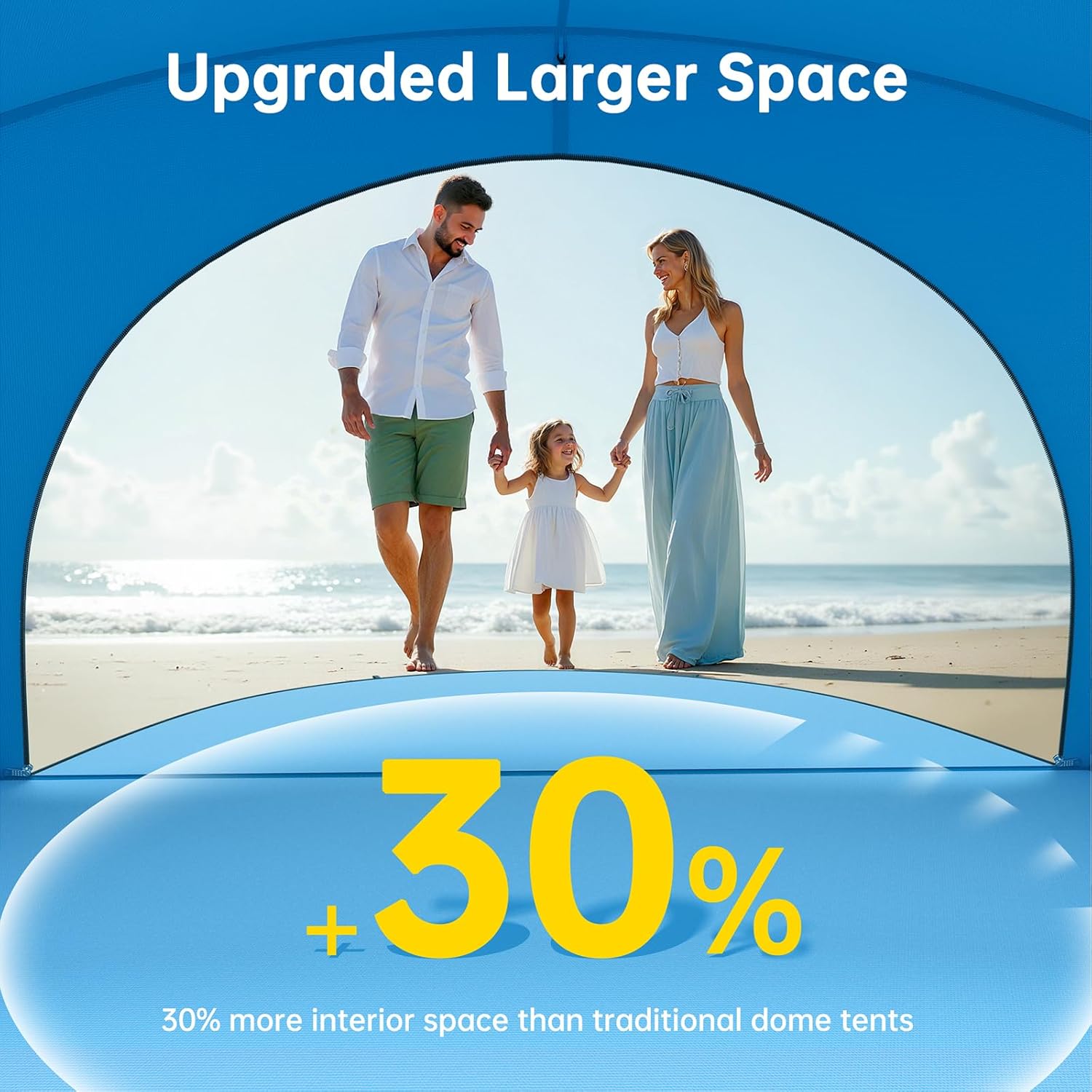 Beach Tent Sun Shelter, Beach Shade Tent with UPF50+ UV Protection, Beach Sun Shelter, Beach Shade with 2 Zippered Doors, Portable Beach Tent for Beach Camping Fishing wourant