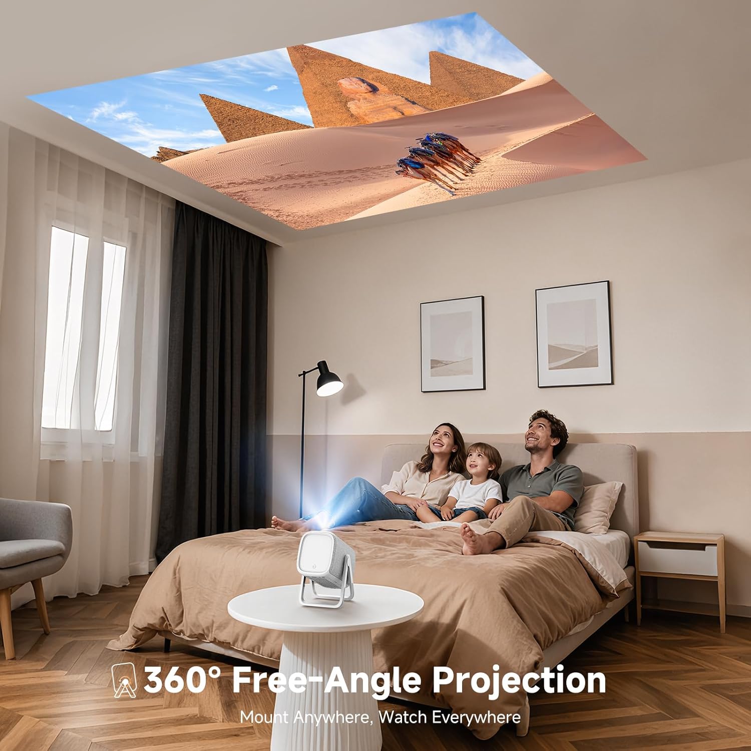 [Short Throw/1200ANSI/Built in Apps] 4K Outdoor Projector with WiFi and Bluetooth wourant