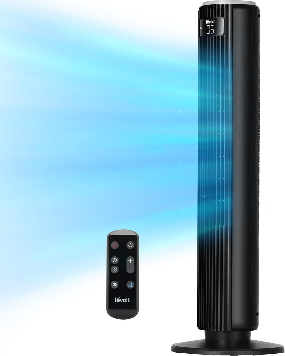 LEVOIT Tower Fan for Bedroom, Standing Fan with 28dB Quiet for Sleep, Remoter, 12H Timer, 25ft/s Velocity, 5 Speeds, 4 Modes, 90° Oscillation for Home, Office, Indoor, Bladeless 36 inch, White wourant