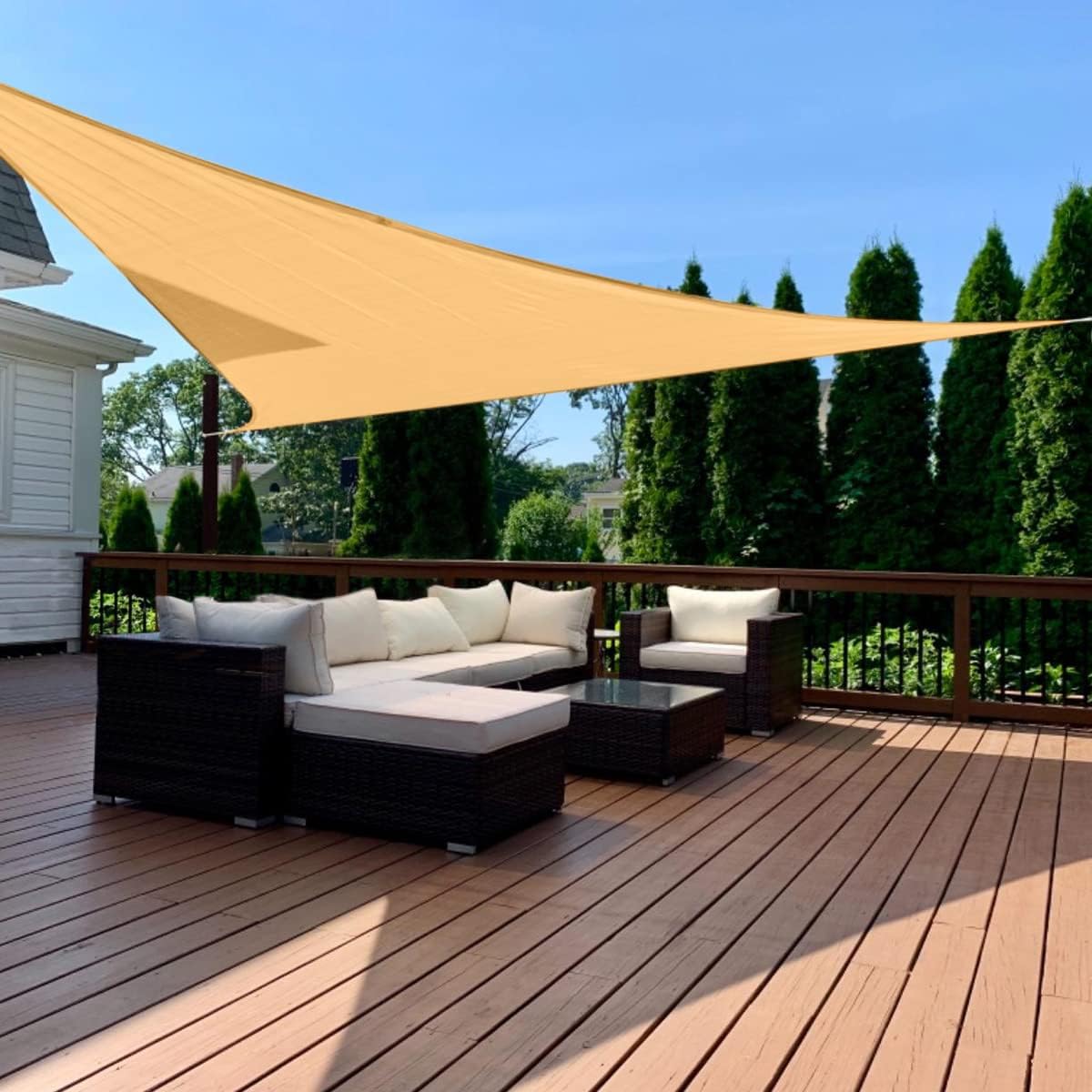 Quictent Sun Shade Sail for Patio, 185GSM Heavy Duty Rectangular Outdoor Sunshades UV Block Outside Canopy Cover for Backyard White and Grey Multi 20x26ft woonhhop