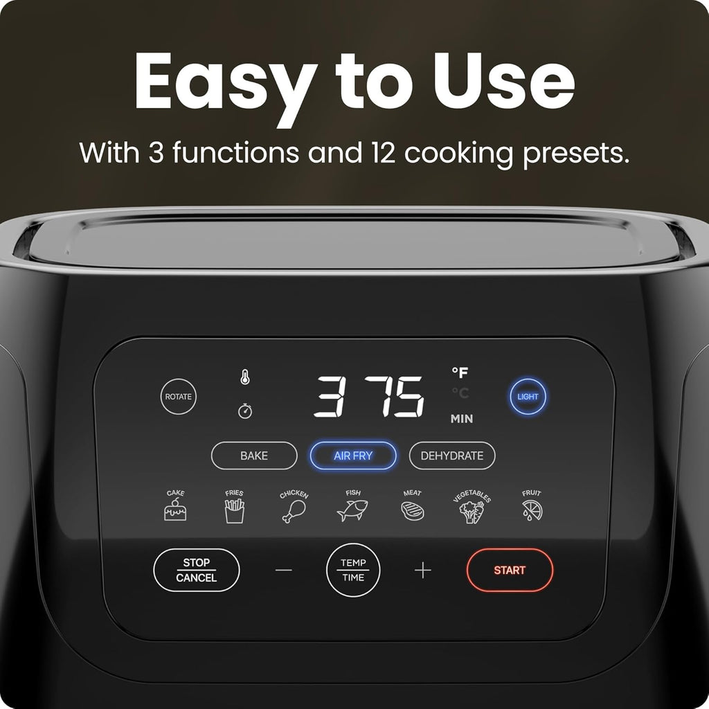 Chefman Compact 6.3-Quart Digital Air Fryer with Rotisserie, Dehydrator, and Convection Oven, 8 Touchscreen Presets wourant