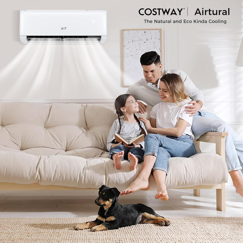 COSTWAY 12000BTU Mini Split Air Conditioner& Heater, 20 SEER2 115V Wall-Mounted Ductless AC Unit Cools Rooms up to 750 Sq. Ft, Energy Efficient Inverter AC with Heat Pump (Blast Series) wourant