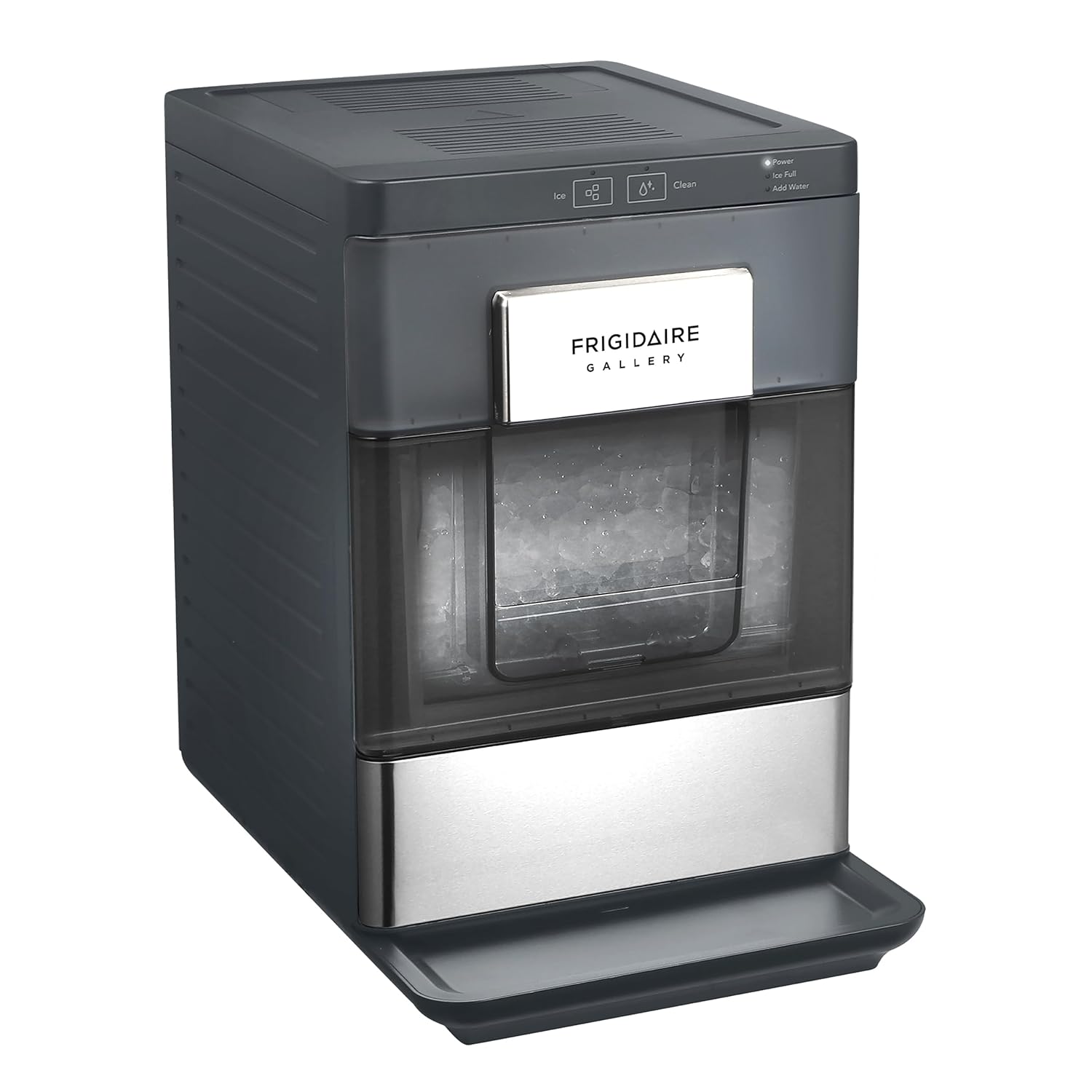Frigidaire Gallery, 33 Lbs. Countertop Ice Maker, Nugget Shaped Ice, Stainless Steel Trim (Black) woonhhop