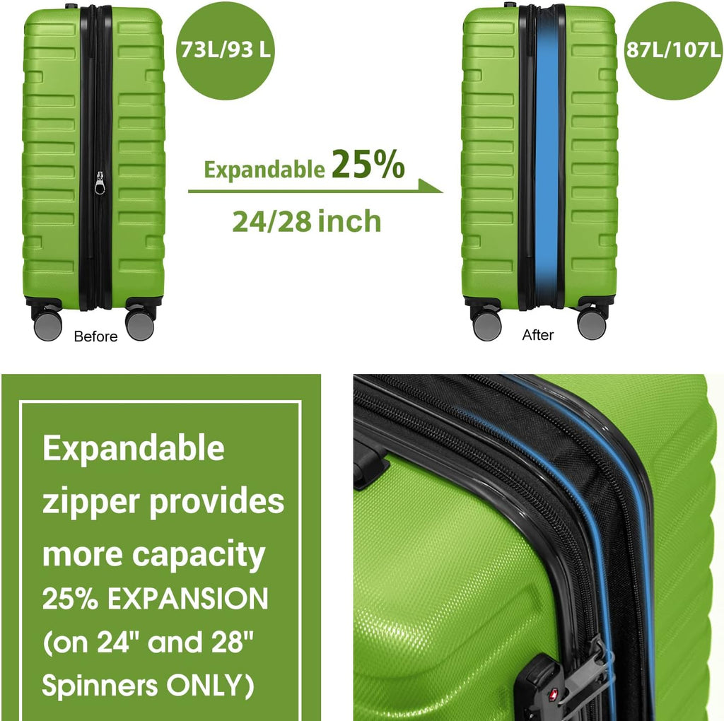 Luggage 6-piece hardshell expandable suitcase lightweight travel carry-on luggage set wourant