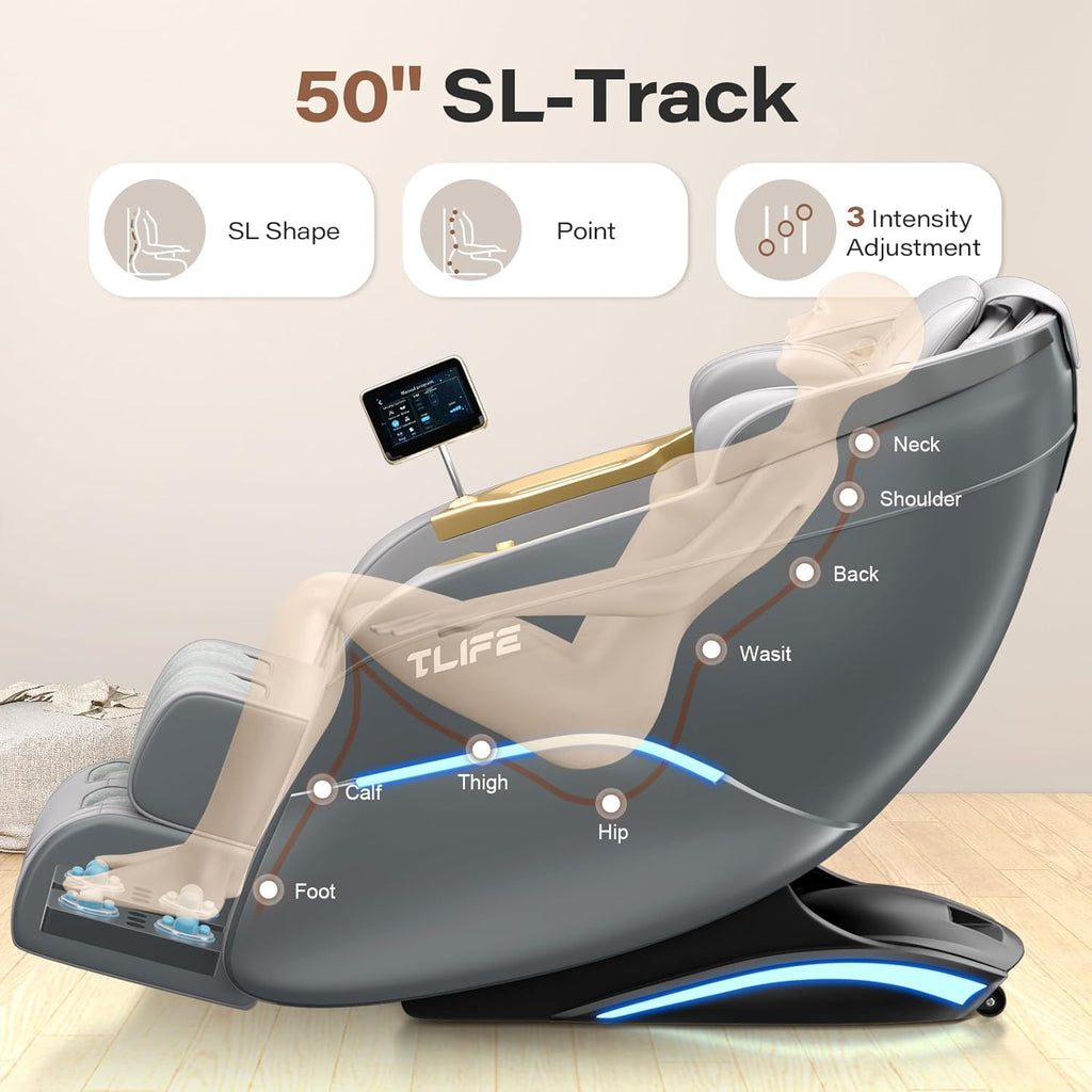 Full Body Massage Chair, 160° Zero Gravity Recliner with Body Scan, 50" SL Track Shiatsu Massage Chair, Spot Massage, Foot Roller wourant
