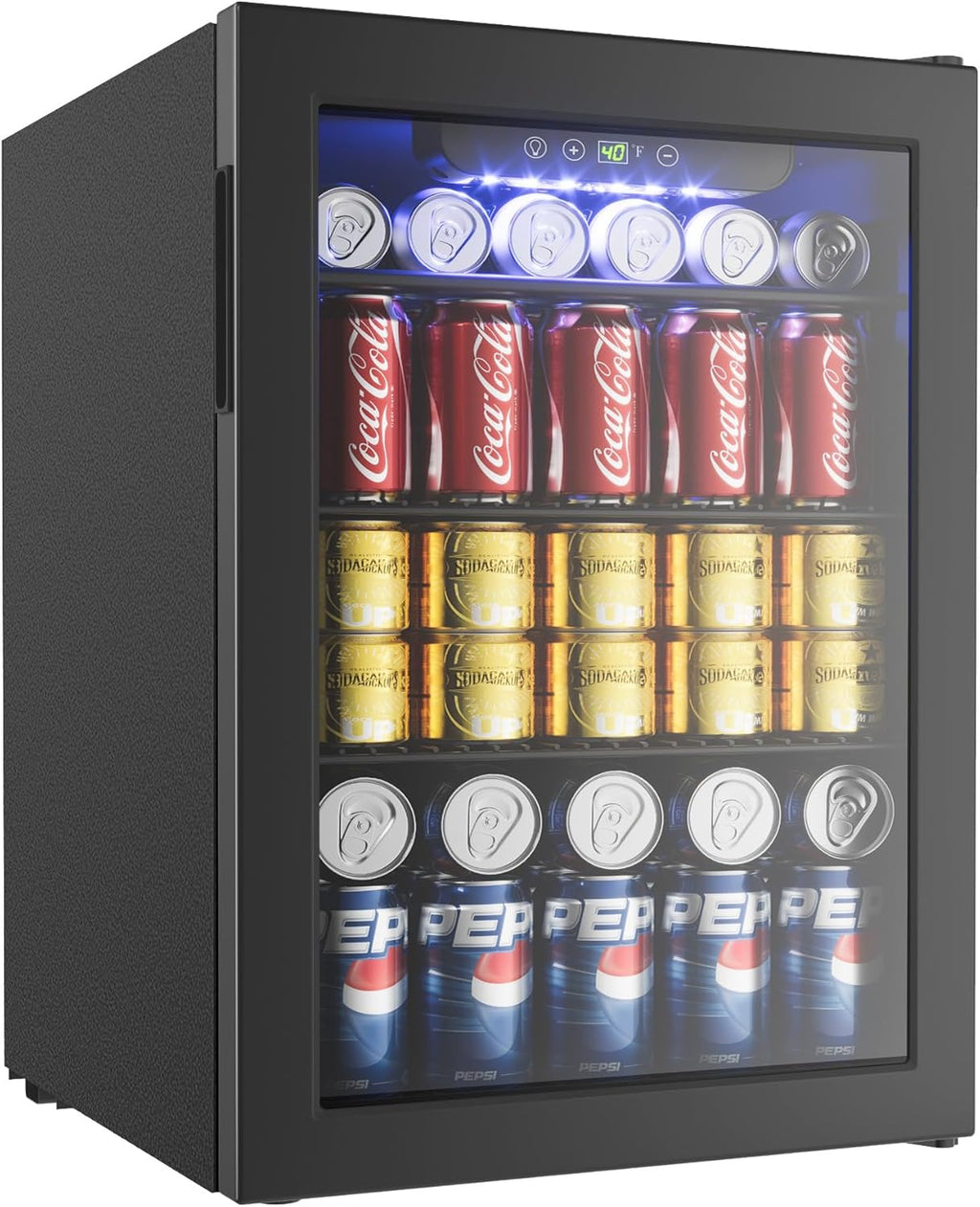 EUHOMY Beverage Refrigerator Cooler, 130 Can Mini Fridge with Glass Door for Soda Beer or Wine, Beverage Cooler for Home, Office, Bar with Adjustable Removable Shelves, Silver wourant