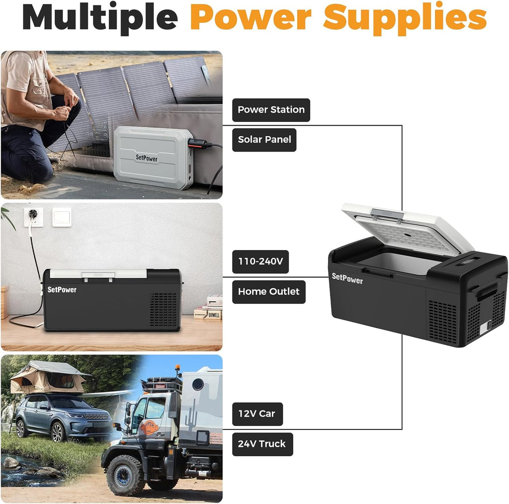 12V Refrigerator 21 Quart Portable Freezer 50 Hours Keep Cool,Electric Cooler for Vehicles Car Refrigerator 12V Portable Fridge for Car Camping Truck Van RV SUV Road Trip Travel RF20 wourant