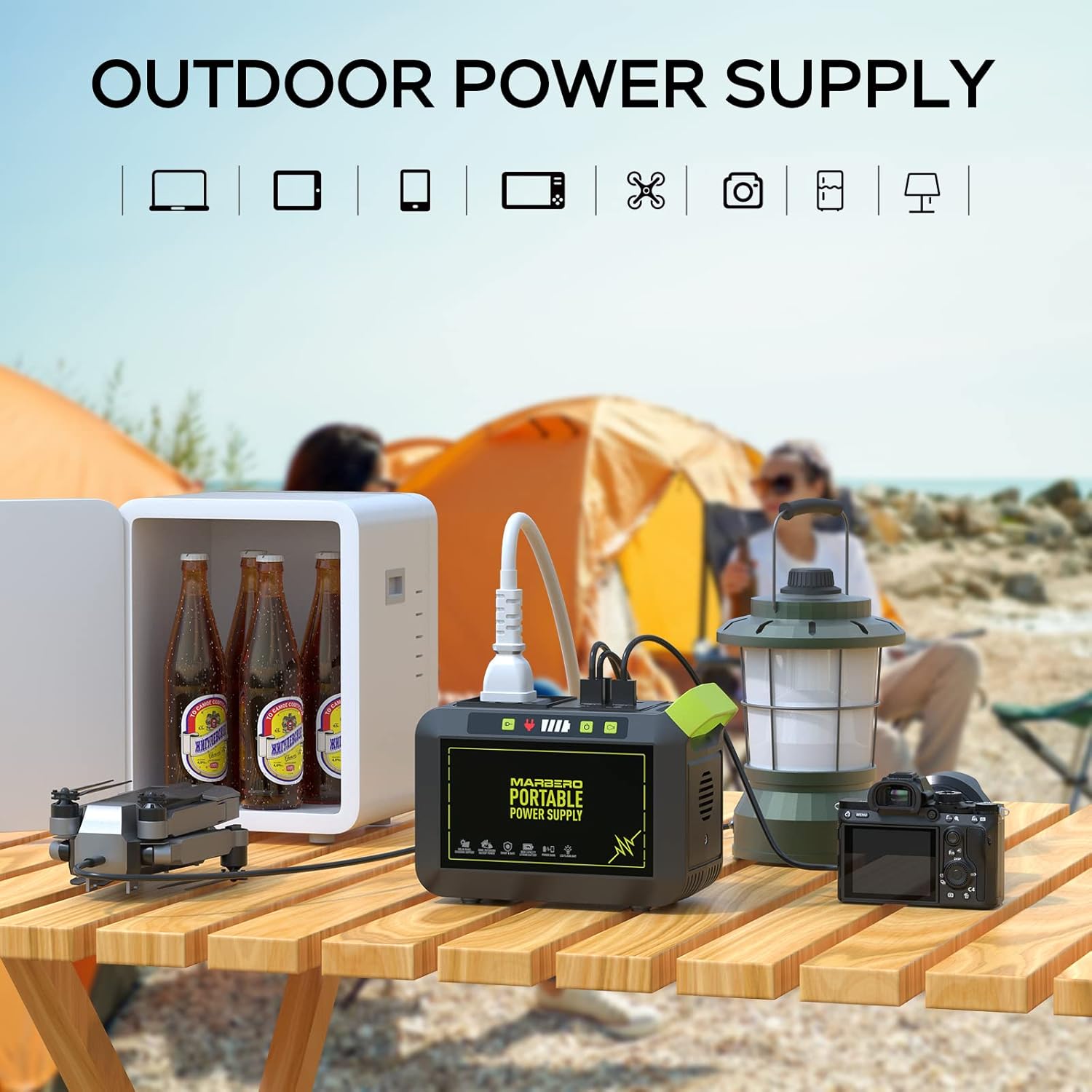 Portable Power Station 88Wh Camping Lithium Battery Solar Generator Fast Charging with AC Outlet 120W Peak Power Bank wourant