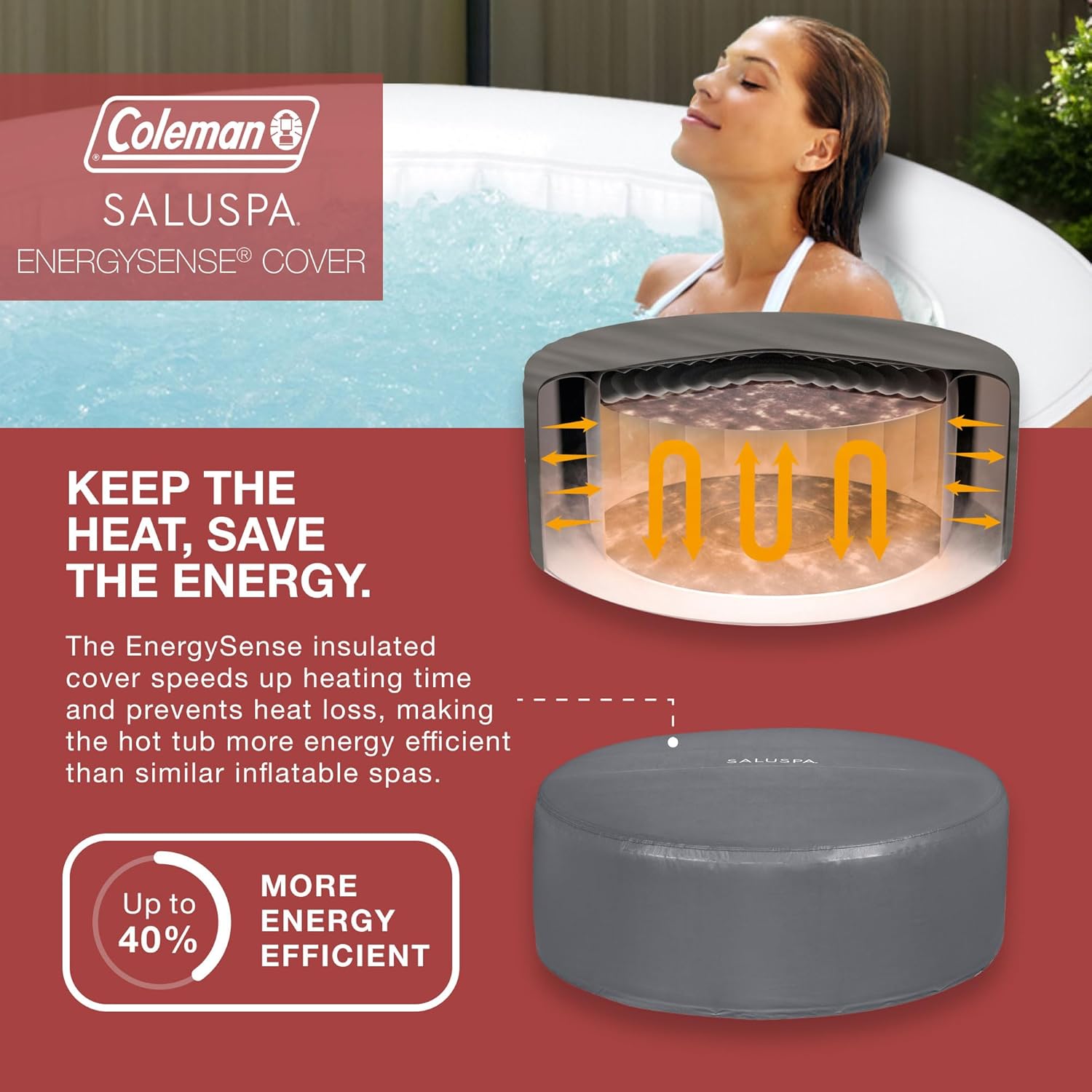 Coleman SaluSpa Miami AirJet 2 to 4 Person Round Inflatable Hot Tub Portable Outdoor Spa with 120 Soothing AirJets and Insulated Cover, Black wourant