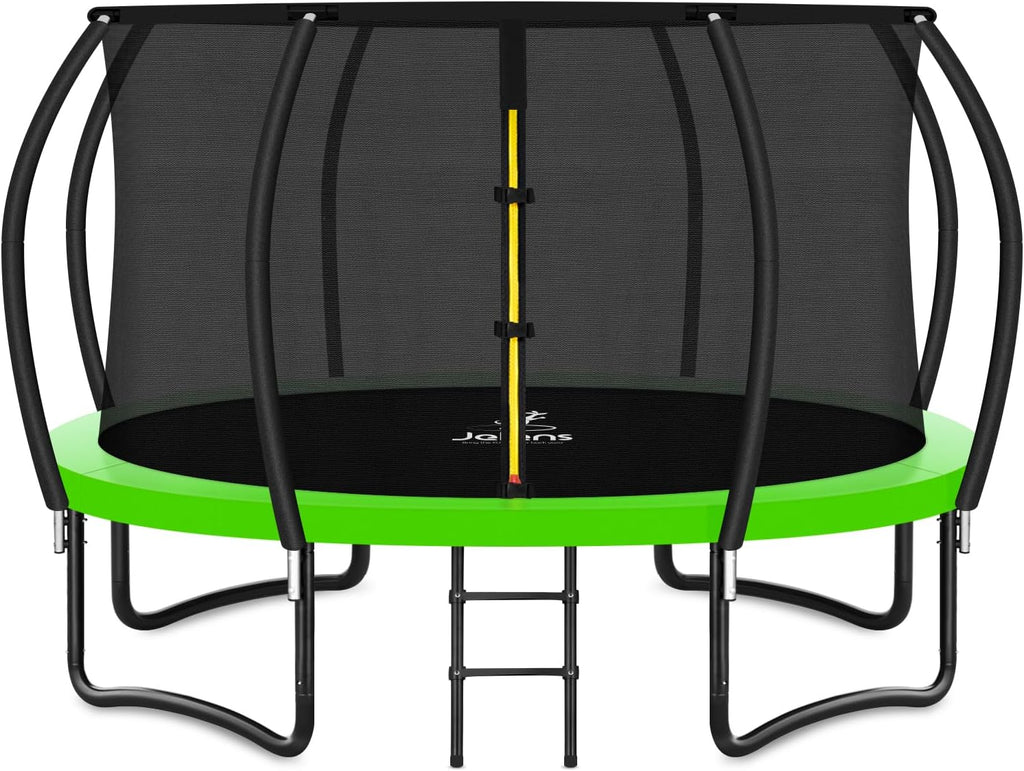 Trampoline 8FT 10FT 12FT 14FT 16FT, Recreational Trampolines with Enclosure Net and Ladder, Outdoor Anti-Rust Trampolines for Kids and Adults, ASTM Approved wourant