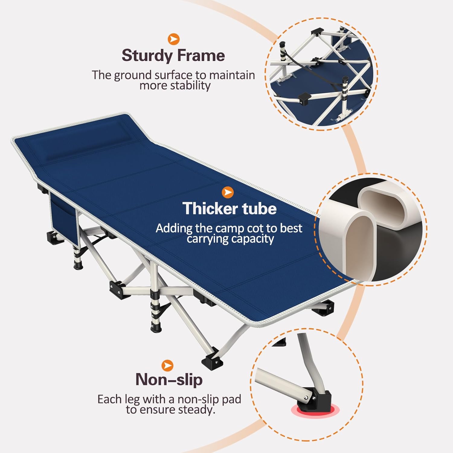 2 Pack Camping Cot with Mattress Comfortable Sleeping Cot Camping Cots for Adults 2 Person Folding Cot Heavy Duty Cots for Sleeping with Carry Bag Outdoor Indoor Home Vacation wourant