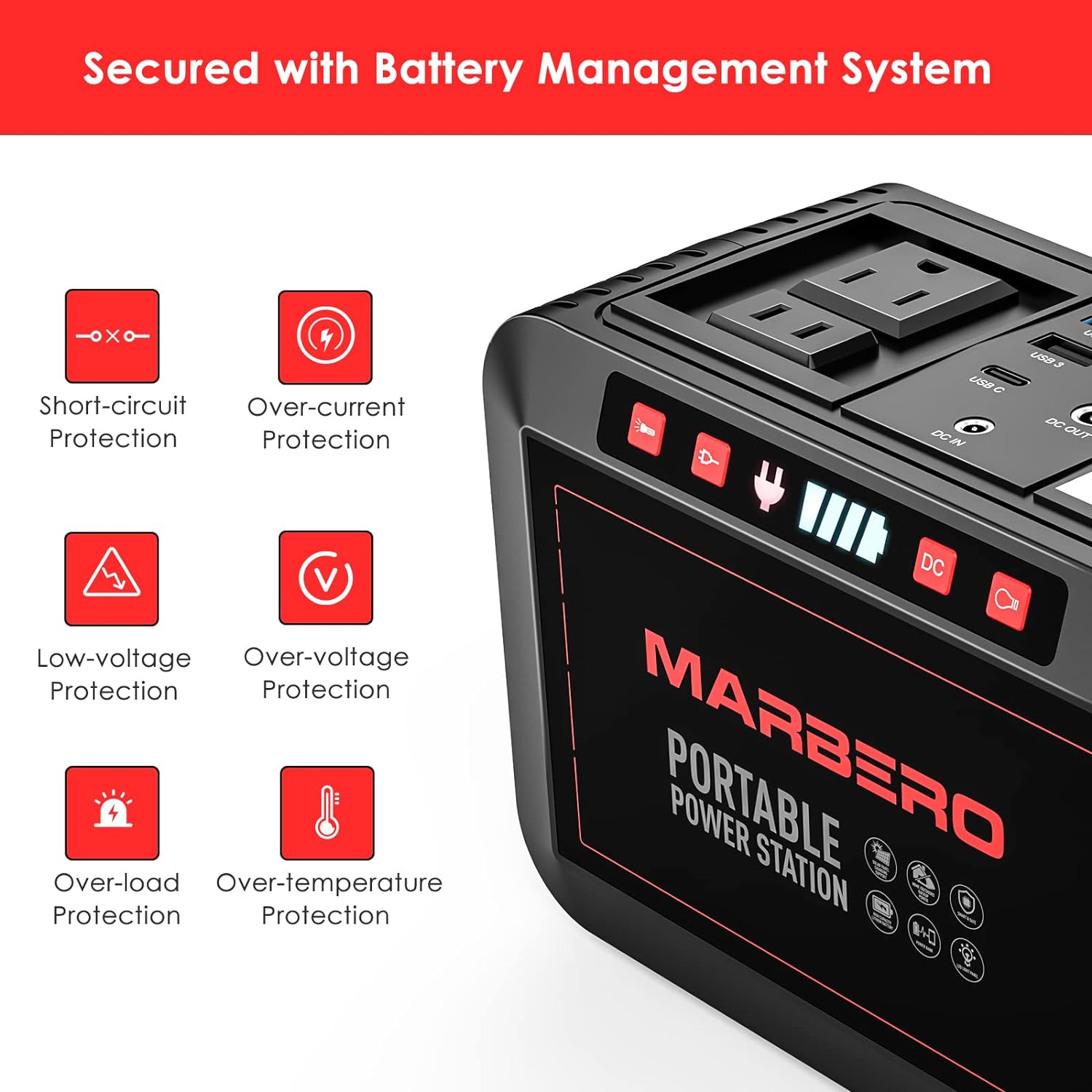 Portable Power Station 88Wh Camping Lithium Battery Solar Generator Fast Charging with AC Outlet 120W Peak Power Bank wourant