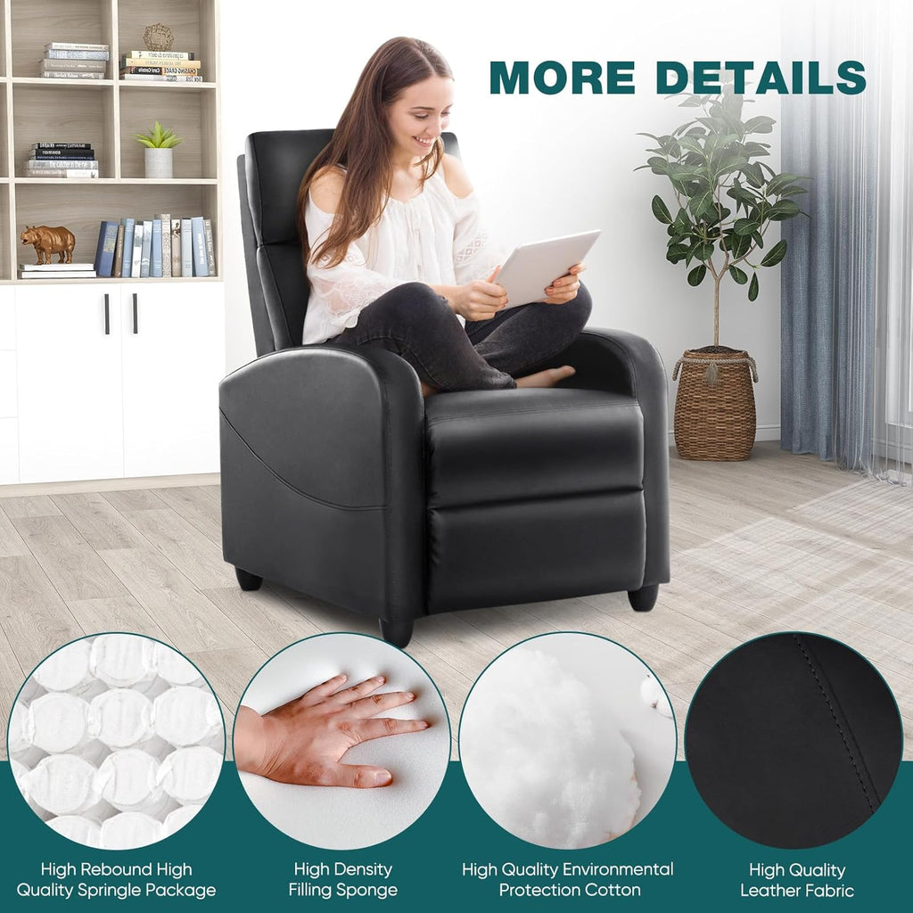 Swivel Rocking Recliner Chair with Extra Large Footrest High Back, Upholstered Glider Nursery Chair for Living Room, Bedroom & Nursery, Comfortable Deep Seat for Relaxation, Grey wourant