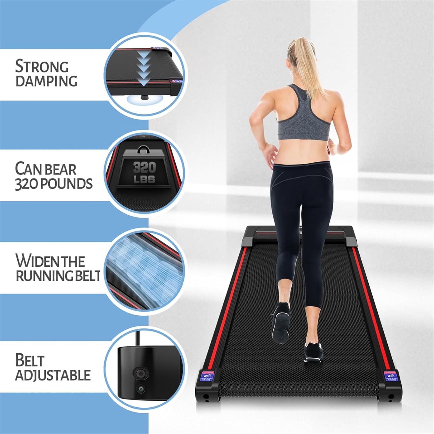 Sperax Walking Vibration Pad with APP, 3 in 1 Under Desk Treadmill, 2.5HP Low Noise Walking Treadmill Pad with Remote Control,Portable Treadmills for Home Office wourant