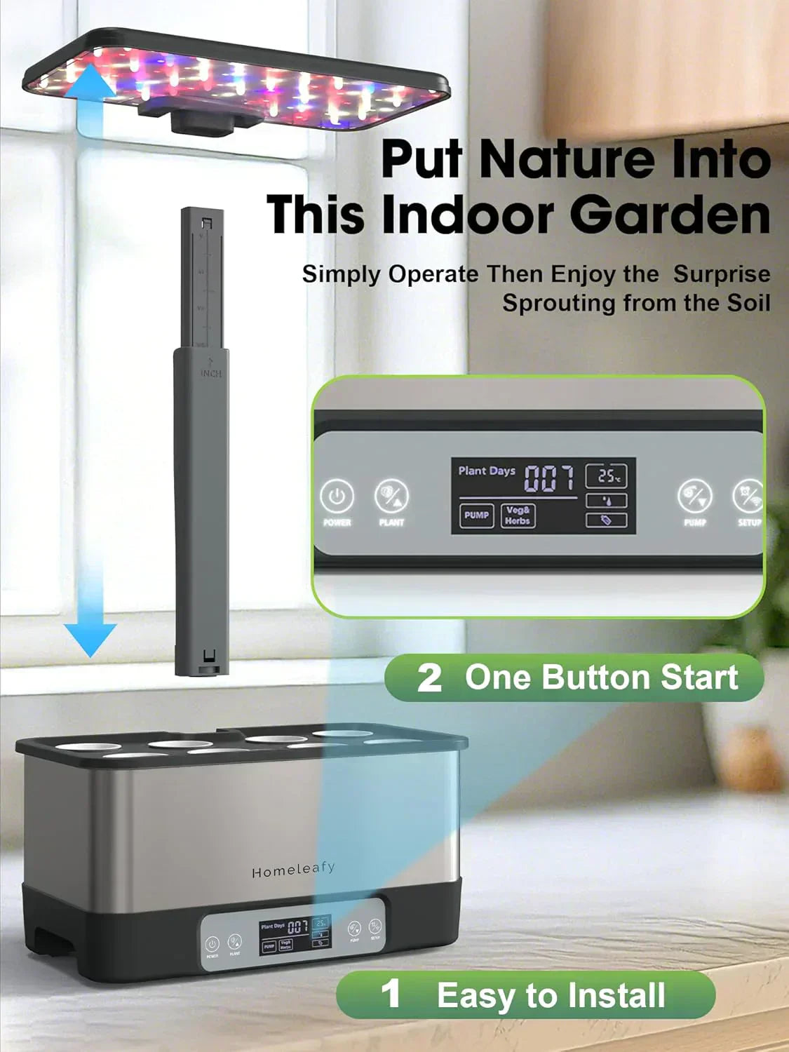 Hydroponic Grow System Kit 8 Smart Indoor Herb Gardens with WiFi App Control Seed Pod Kit wourant