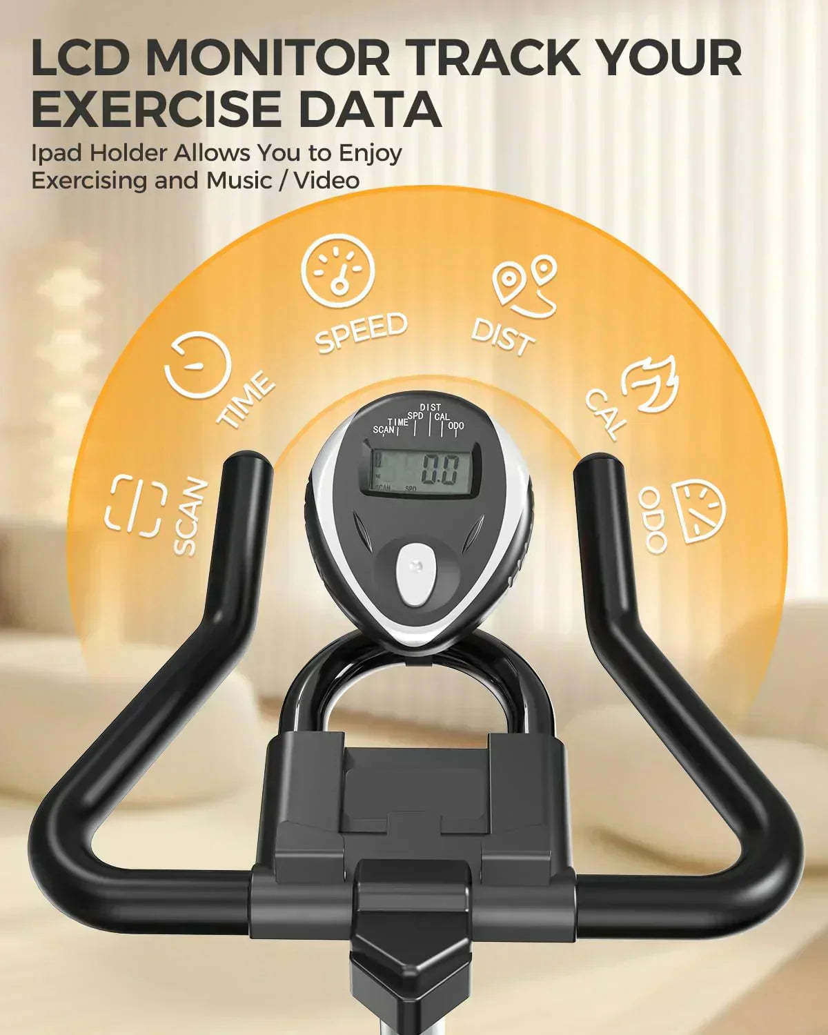 pooboo Exercise Bike Adjustable Magnetic/Brake Pad Resistance Silent Belt Drive Cycling Bike wourant