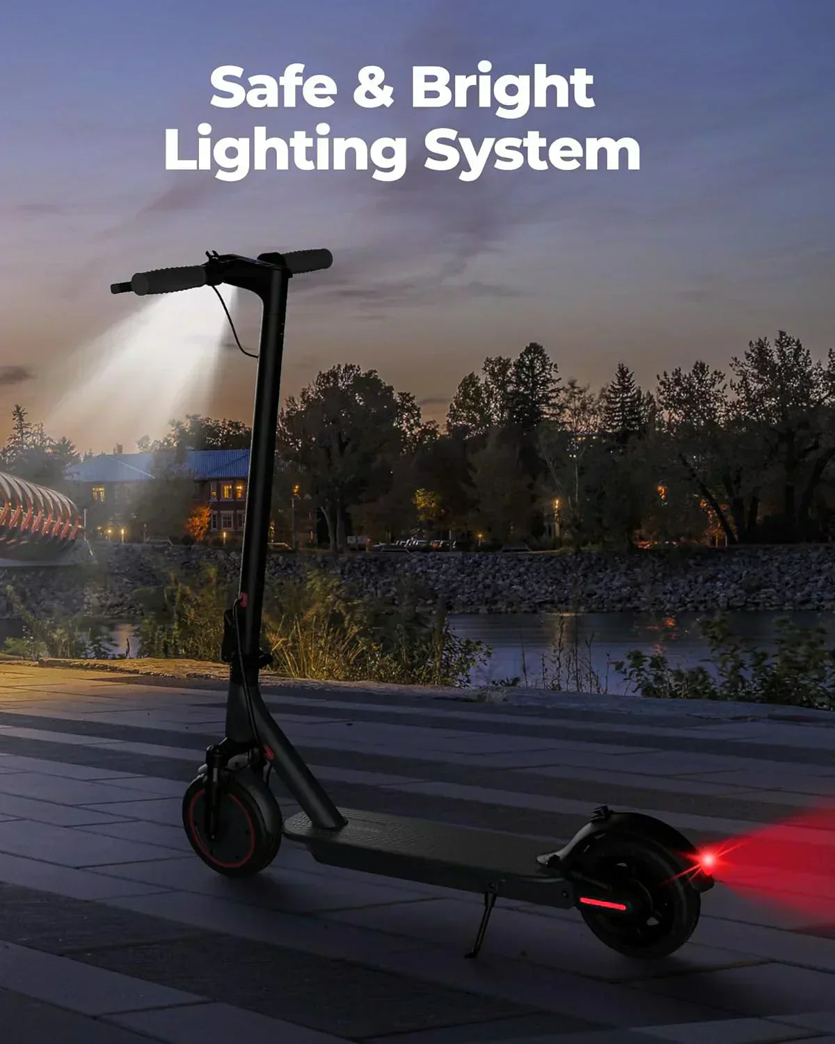 Electric Scooter 350W/500W Powerful Motor 8.5"/10" Solid Tires 19/22Mph 28/21/12 Miles Range wourant