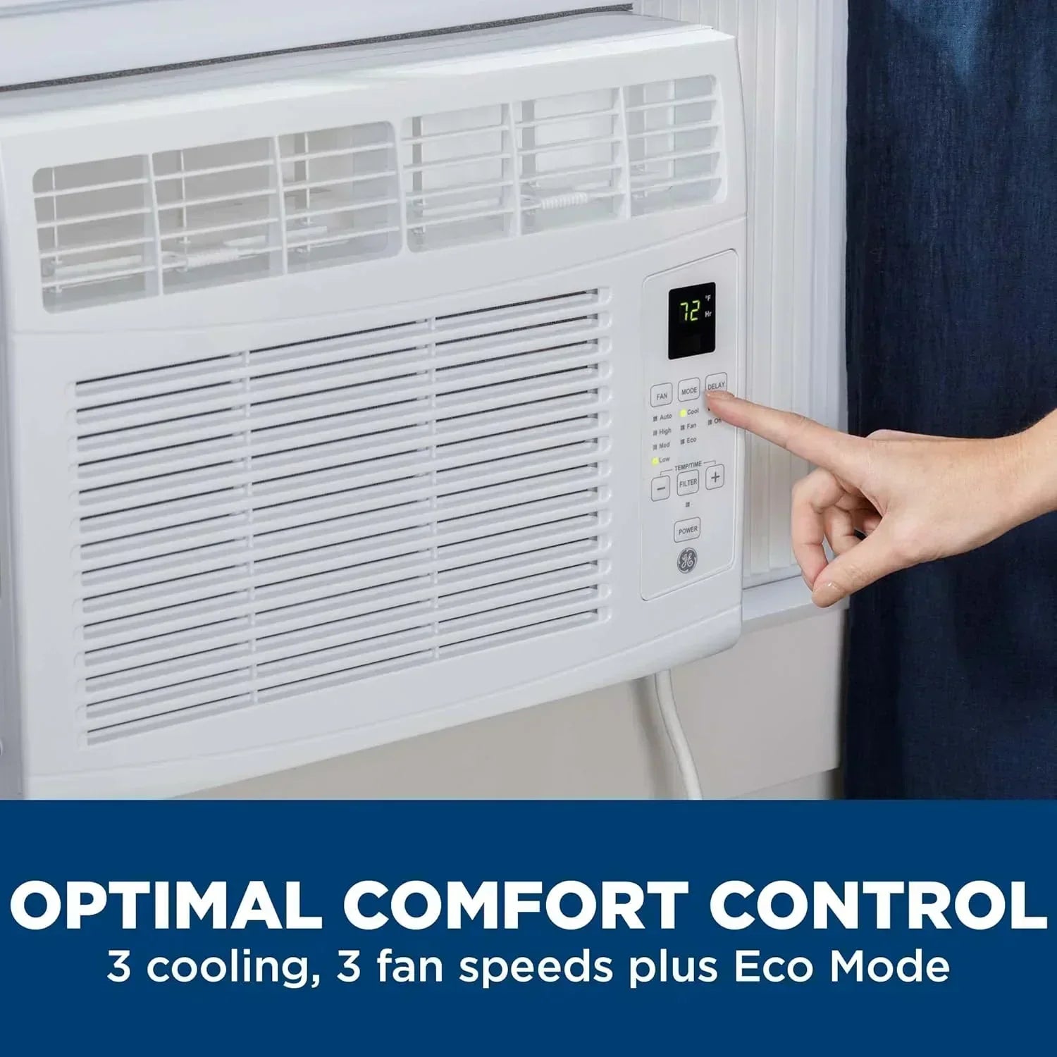 GE Window Air Conditioner Unit 5,000 BTU for Small Rooms up to 150 sq ft Manual Adjustable Fan wourant