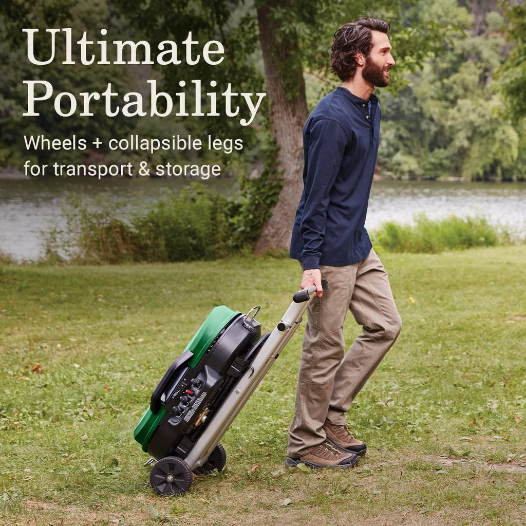 RoadTrip 285 Portable Stand-Up Propane Grill with 3 Adjustable Burners Instastart Ignition 20,000 BTUs wourant