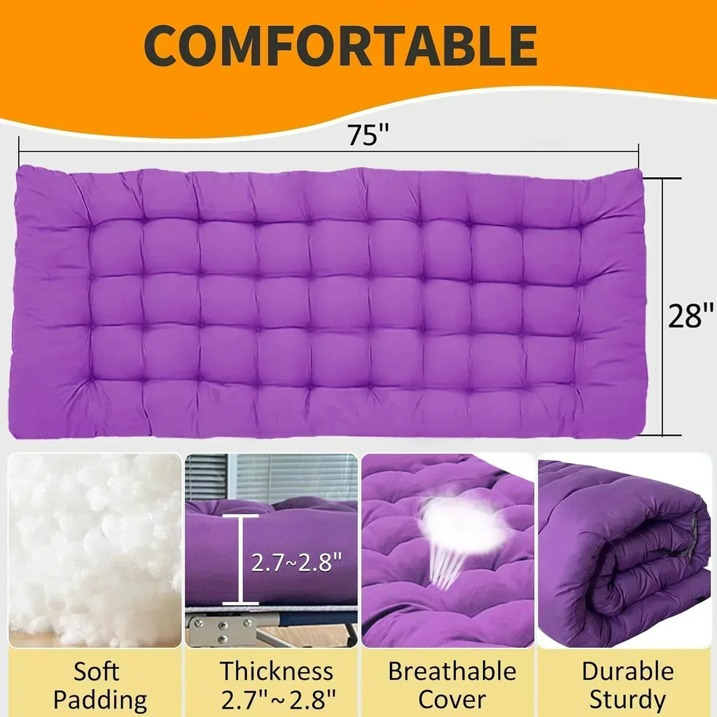 2-Pack Camping Cots with Mattress Comfortable Folding Bed Heavy Duty Baby Cot wourant