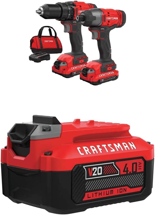 V20 MAX Cordless Drill and Impact Driver Power Tool Combo Kit with 2 Batteries and Charger wourant