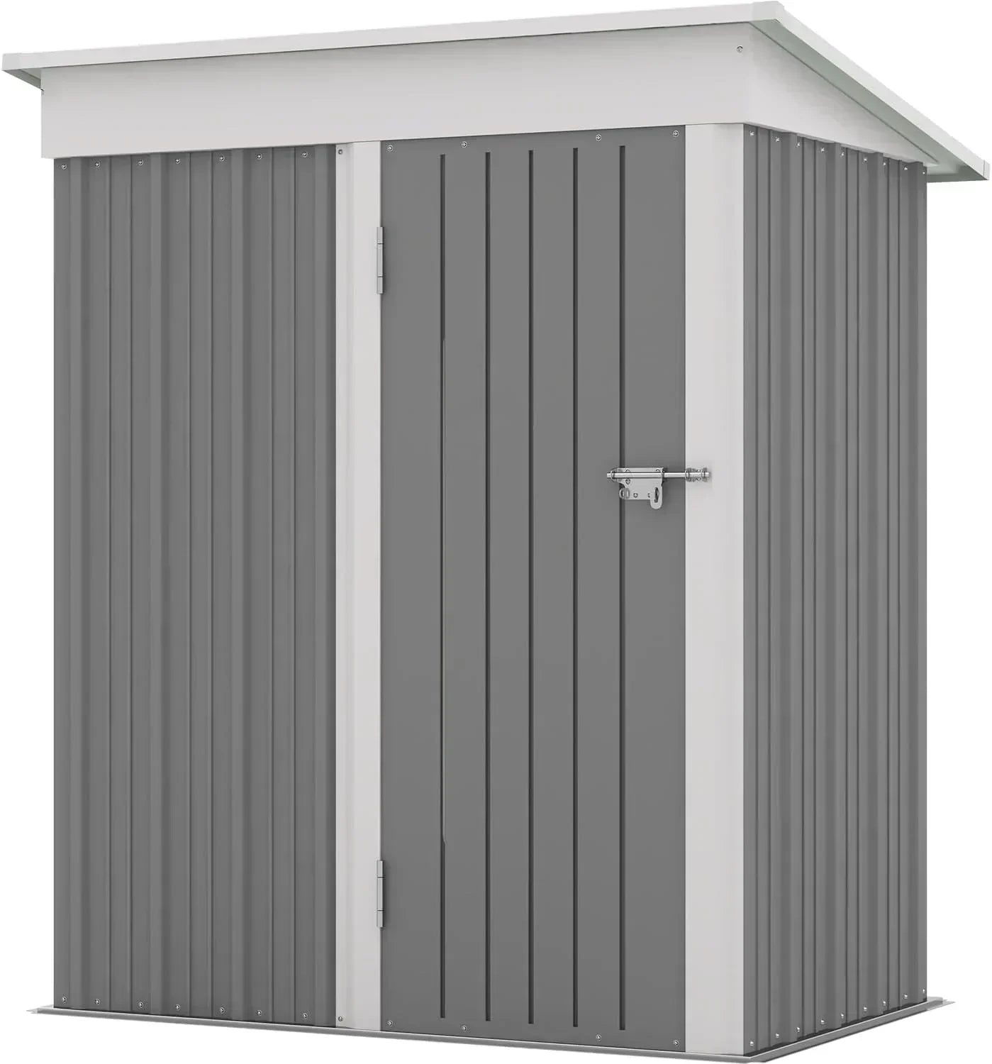 Patiowell 5x3 FT Outdoor Storage Shed Tool Shed with Sloping Roof and Lockable Door Metal Shed wourant