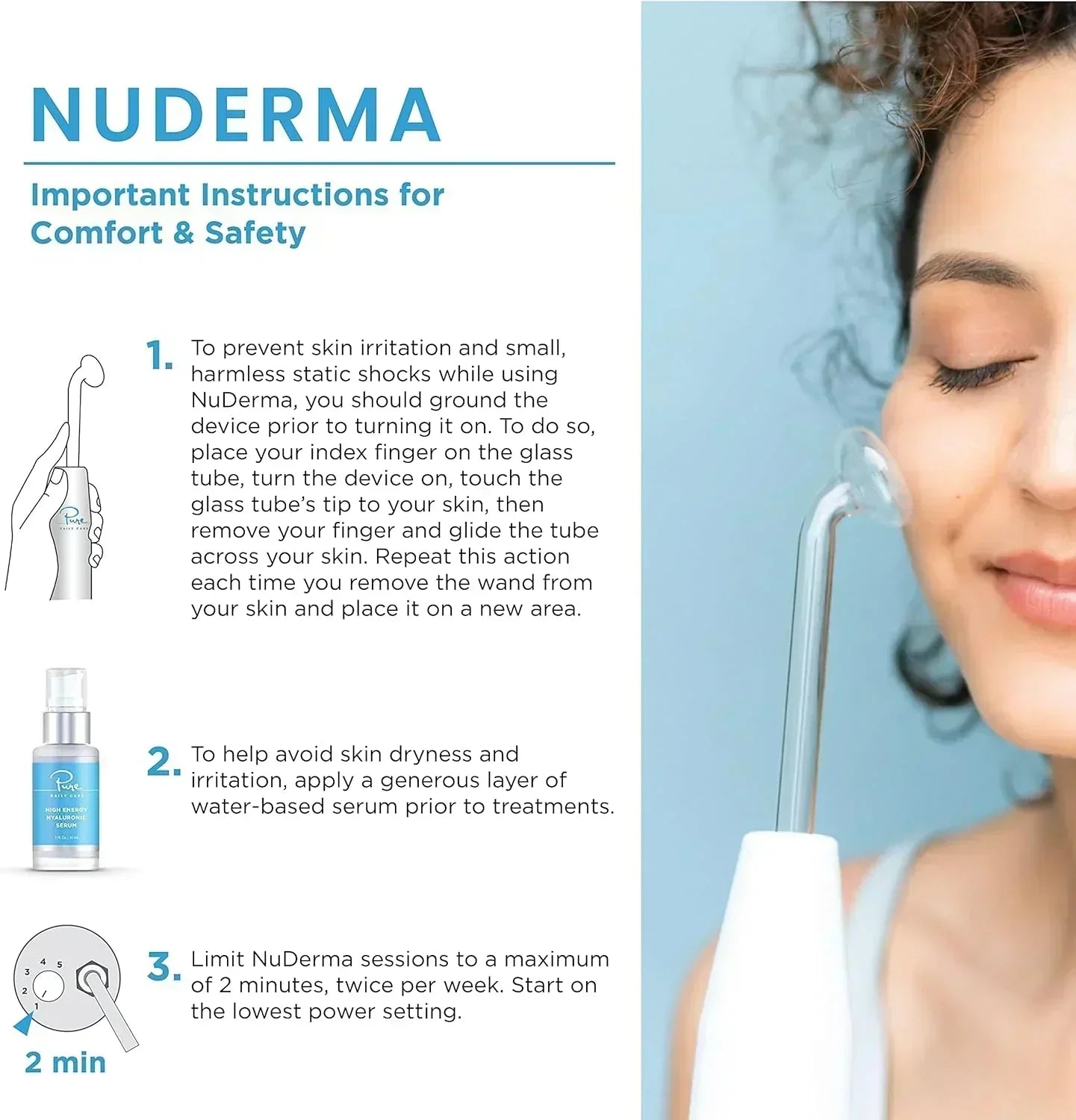 NuDerma Professional Skin Therapy Wand Portable Skin Therapy Machine with 6 Neon Argon Wands wourant