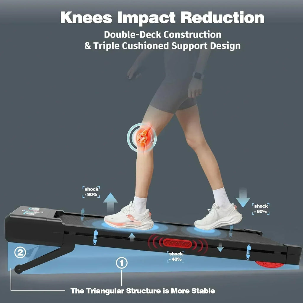 The Walking Pad treadmill features 12% 9-level automatic incline 450-pound capacity LED screen wourant