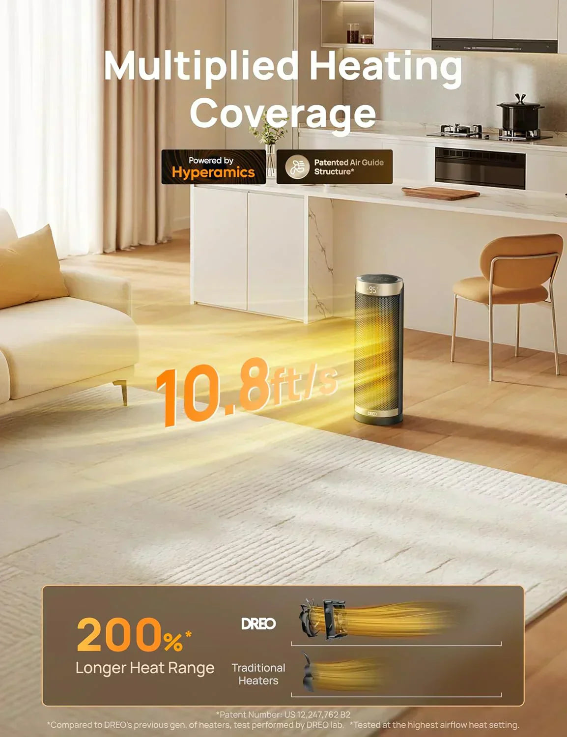 Space Heater 1500W Electric Indoor Heater with Thermostat Quiet Portable Heater wourant