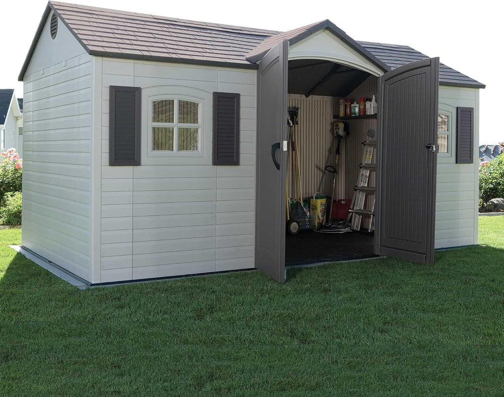 Lifetime 6446 Outdoor Storage Shed 8 x 15 Foot Desert Sand wourant