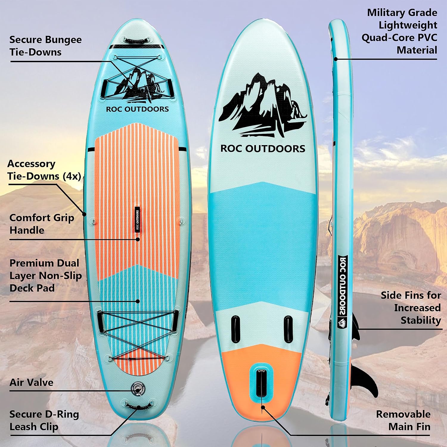 ROC inflatable stand-up paddle board high-quality SUP paddle board accessories wourant